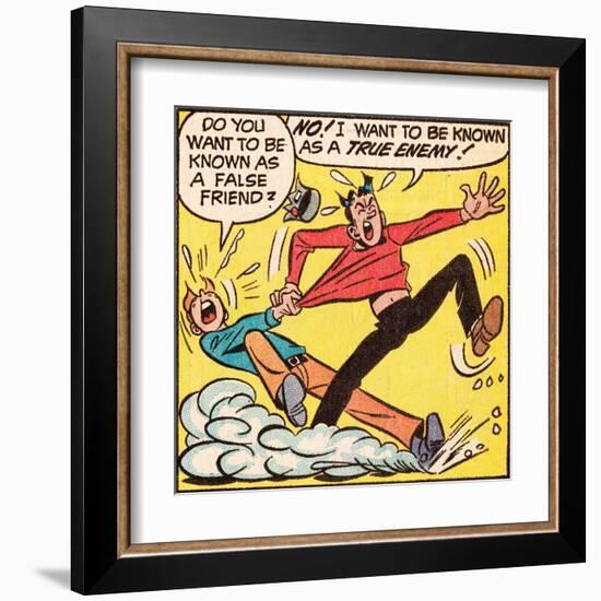 Archie Comics Retro: Archie and Jughead Comic Panel; False Friend (Aged)-null-Framed Art Print