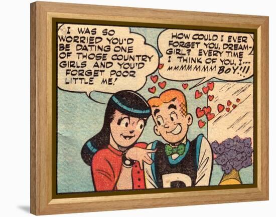 Archie Comics Retro: Archie and Veronica Comic Panel; Dream Girl (Aged)-null-Framed Stretched Canvas