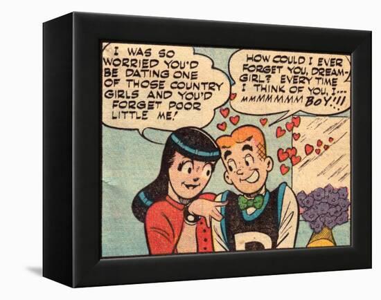 Archie Comics Retro: Archie and Veronica Comic Panel; Dream Girl (Aged)-null-Framed Stretched Canvas