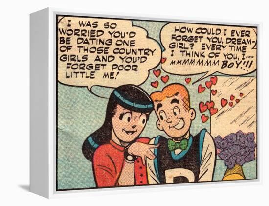 Archie Comics Retro: Archie and Veronica Comic Panel; Dream Girl (Aged)-null-Framed Stretched Canvas