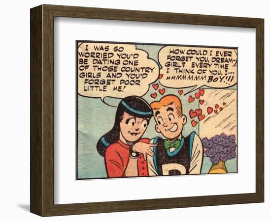 Archie Comics Retro: Archie and Veronica Comic Panel; Dream Girl (Aged)-null-Framed Premium Giclee Print