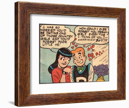 Archie Comics Retro: Archie and Veronica Comic Panel; Dream Girl (Aged)-null-Framed Premium Giclee Print