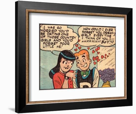 Archie Comics Retro: Archie and Veronica Comic Panel; Dream Girl (Aged)-null-Framed Premium Giclee Print