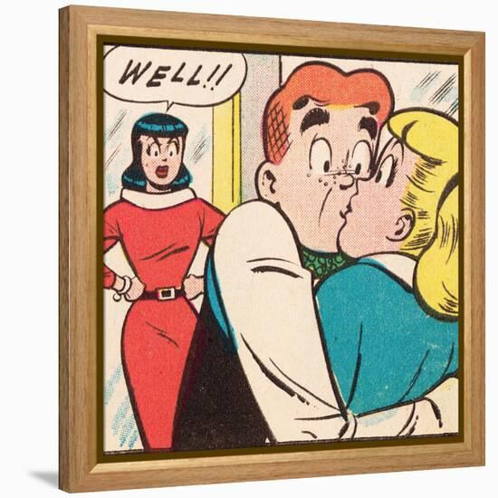 Archie Comics Retro: Archie Comic Panel; Archie, Betty and Veronica (Aged)-null-Framed Stretched Canvas