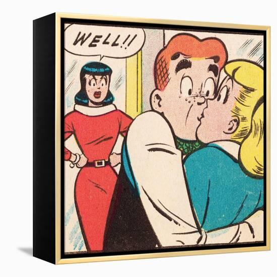 Archie Comics Retro: Archie Comic Panel; Archie, Betty and Veronica (Aged)-null-Framed Stretched Canvas