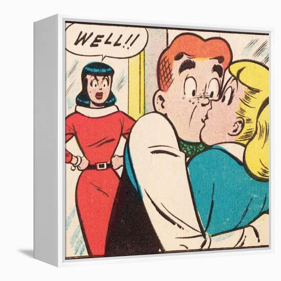 Archie Comics Retro: Archie Comic Panel; Archie, Betty and Veronica (Aged)-null-Framed Stretched Canvas