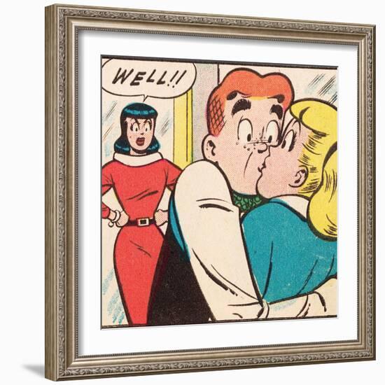 Archie Comics Retro: Archie Comic Panel; Archie, Betty and Veronica (Aged)-null-Framed Art Print