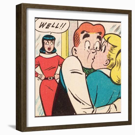 Archie Comics Retro: Archie Comic Panel; Archie, Betty and Veronica (Aged)-null-Framed Art Print