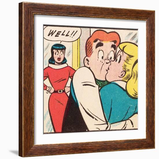 Archie Comics Retro: Archie Comic Panel; Archie, Betty and Veronica (Aged)-null-Framed Art Print