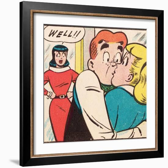 Archie Comics Retro: Archie Comic Panel; Archie, Betty and Veronica (Aged)-null-Framed Art Print