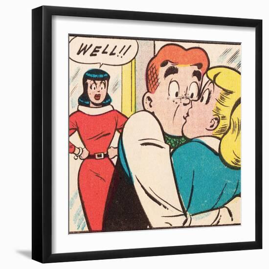 Archie Comics Retro: Archie Comic Panel; Archie, Betty and Veronica (Aged)-null-Framed Art Print