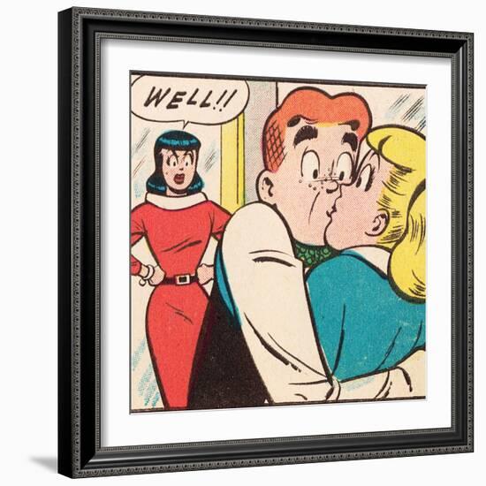 Archie Comics Retro: Archie Comic Panel; Archie, Betty and Veronica (Aged)-null-Framed Art Print