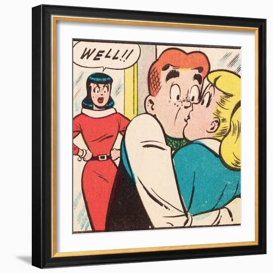 Archie Comics Retro: Archie Comic Panel; Archie, Betty and Veronica (Aged)-null-Framed Art Print