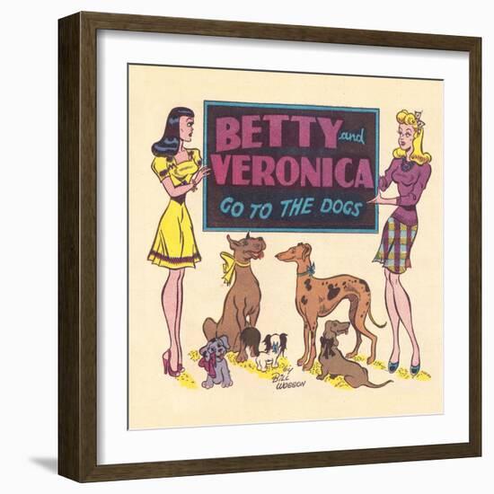 Archie Comics Retro: Archie Comic Panel Betty and Veronica Go to The Dogs (Aged)-Bill Woggon-Framed Premium Giclee Print