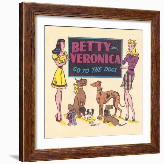 Archie Comics Retro: Archie Comic Panel Betty and Veronica Go to The Dogs (Aged)-Bill Woggon-Framed Premium Giclee Print