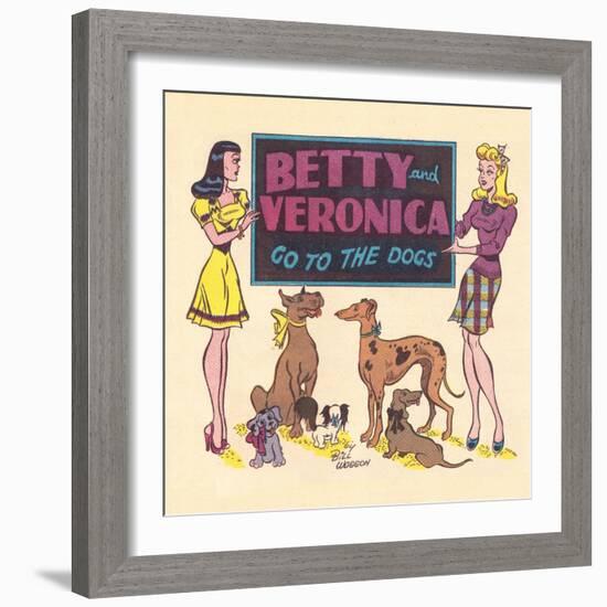 Archie Comics Retro: Archie Comic Panel Betty and Veronica Go to The Dogs (Aged)-Bill Woggon-Framed Art Print