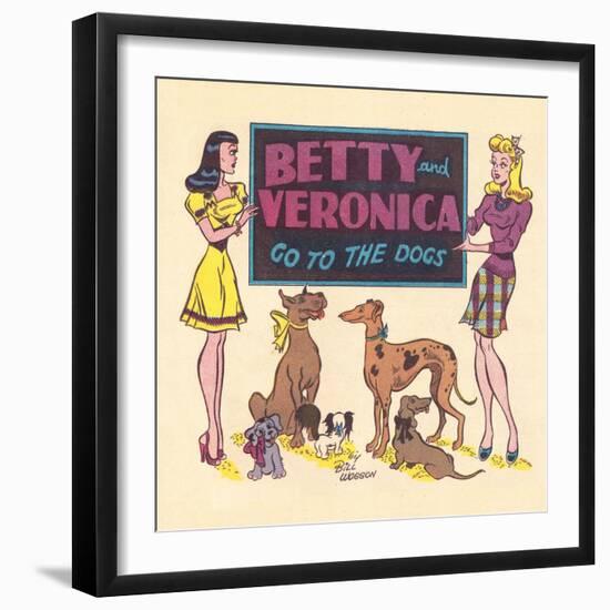 Archie Comics Retro: Archie Comic Panel Betty and Veronica Go to The Dogs (Aged)-Bill Woggon-Framed Art Print