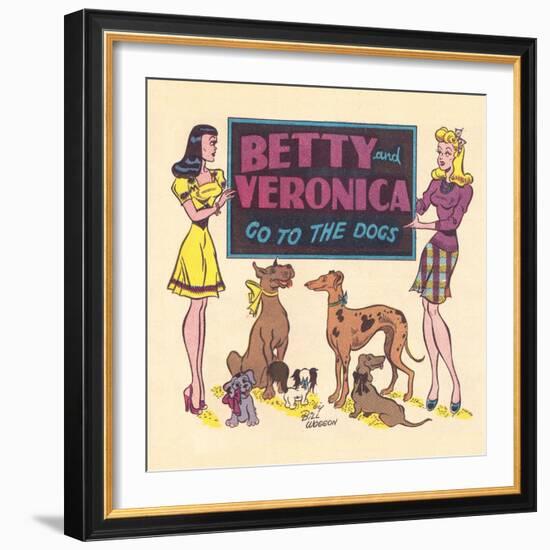 Archie Comics Retro: Archie Comic Panel Betty and Veronica Go to The Dogs (Aged)-Bill Woggon-Framed Art Print