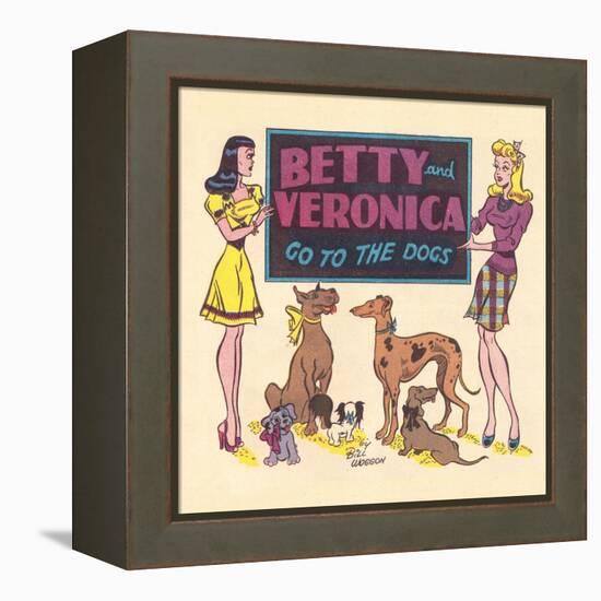 Archie Comics Retro: Archie Comic Panel Betty and Veronica Go to The Dogs (Aged)-Bill Woggon-Framed Stretched Canvas