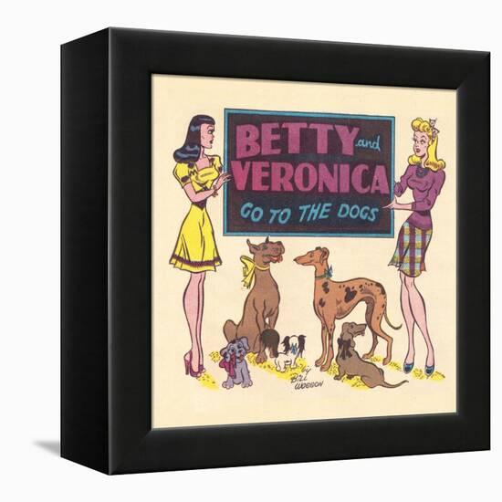 Archie Comics Retro: Archie Comic Panel Betty and Veronica Go to The Dogs (Aged)-Bill Woggon-Framed Stretched Canvas