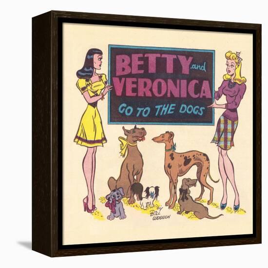 Archie Comics Retro: Archie Comic Panel Betty and Veronica Go to The Dogs (Aged)-Bill Woggon-Framed Stretched Canvas