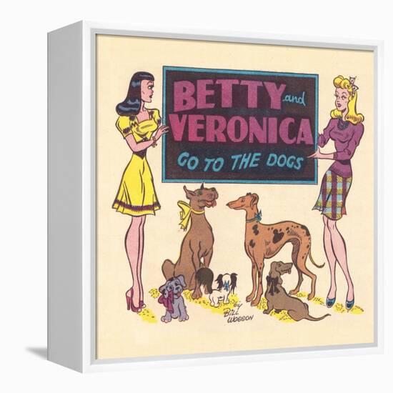 Archie Comics Retro: Archie Comic Panel Betty and Veronica Go to The Dogs (Aged)-Bill Woggon-Framed Stretched Canvas