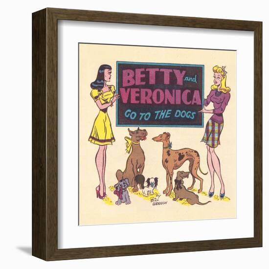 Archie Comics Retro: Archie Comic Panel Betty and Veronica Go to The Dogs (Aged)-Bill Woggon-Framed Art Print