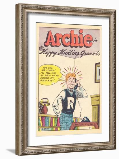 Archie Comics Retro: Archie Comic Panel Happy Hunting Grounds (Aged)-Bill Vigoda-Framed Art Print