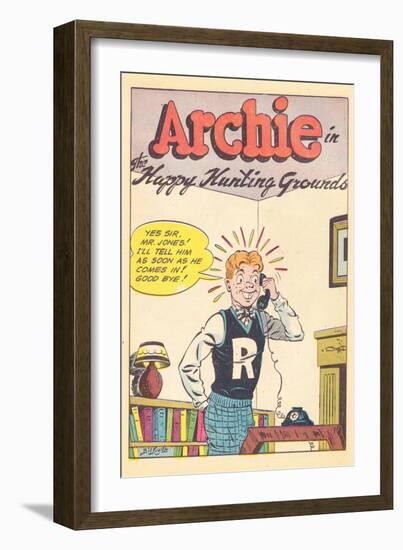 Archie Comics Retro: Archie Comic Panel Happy Hunting Grounds (Aged)-Bill Vigoda-Framed Art Print