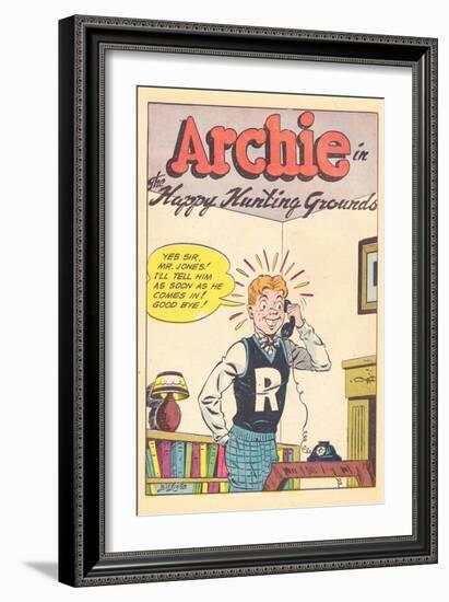 Archie Comics Retro: Archie Comic Panel Happy Hunting Grounds (Aged)-Bill Vigoda-Framed Art Print