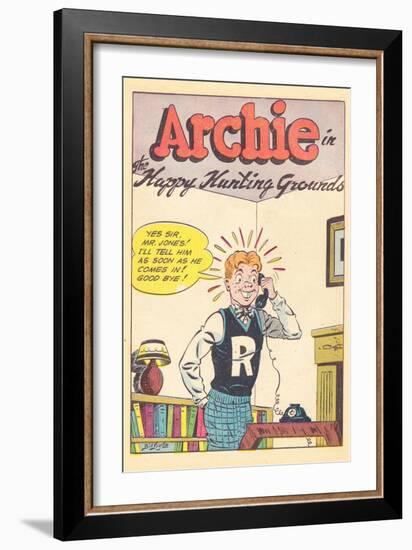 Archie Comics Retro: Archie Comic Panel Happy Hunting Grounds (Aged)-Bill Vigoda-Framed Premium Giclee Print