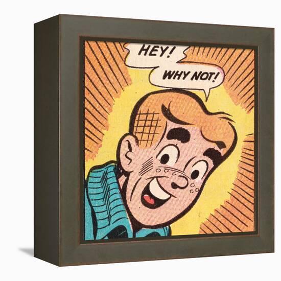 Archie Comics Retro: Archie Comic Panel; Hey! Why Not? (Aged)-null-Framed Stretched Canvas