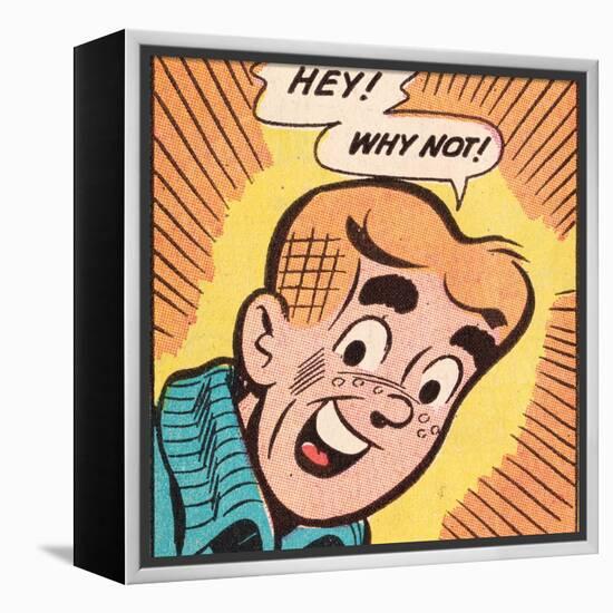 Archie Comics Retro: Archie Comic Panel; Hey! Why Not? (Aged)-null-Framed Stretched Canvas