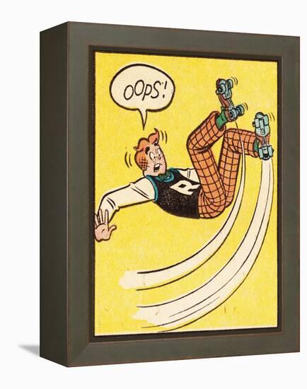 Archie Comics Retro: Archie Comic Panel; Rollerskating Oops! (Aged)-null-Framed Stretched Canvas