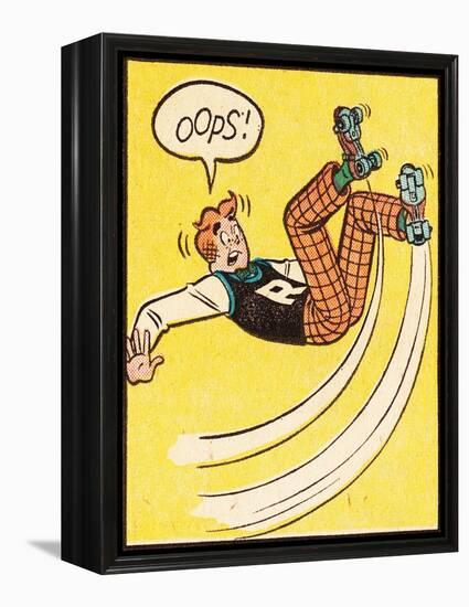 Archie Comics Retro: Archie Comic Panel; Rollerskating Oops! (Aged)-null-Framed Stretched Canvas