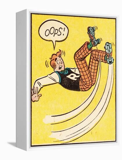 Archie Comics Retro: Archie Comic Panel; Rollerskating Oops! (Aged)-null-Framed Stretched Canvas