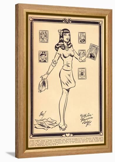 Archie Comics Retro: Archie Comic Panel With Love Veronica Lodge (Aged)-Harry Sahle-Framed Stretched Canvas