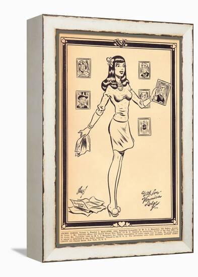 Archie Comics Retro: Archie Comic Panel With Love Veronica Lodge (Aged)-Harry Sahle-Framed Stretched Canvas