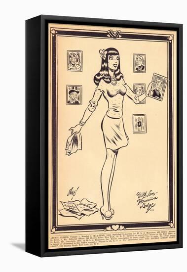 Archie Comics Retro: Archie Comic Panel With Love Veronica Lodge (Aged)-Harry Sahle-Framed Stretched Canvas