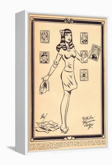 Archie Comics Retro: Archie Comic Panel With Love Veronica Lodge (Aged)-Harry Sahle-Framed Stretched Canvas