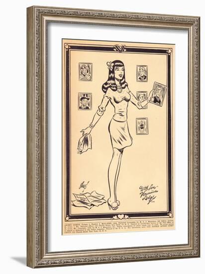 Archie Comics Retro: Archie Comic Panel With Love Veronica Lodge (Aged)-Harry Sahle-Framed Art Print