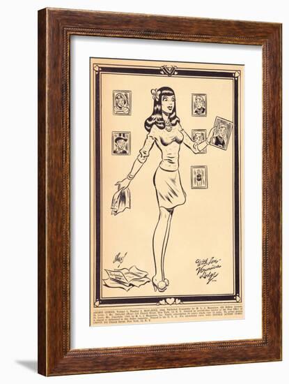 Archie Comics Retro: Archie Comic Panel With Love Veronica Lodge (Aged)-Harry Sahle-Framed Art Print