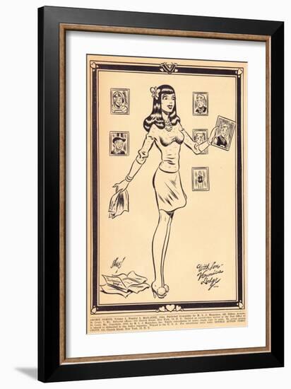 Archie Comics Retro: Archie Comic Panel With Love Veronica Lodge (Aged)-Harry Sahle-Framed Art Print