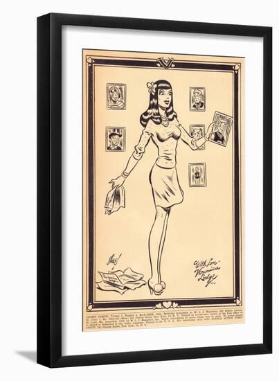 Archie Comics Retro: Archie Comic Panel With Love Veronica Lodge (Aged)-Harry Sahle-Framed Art Print