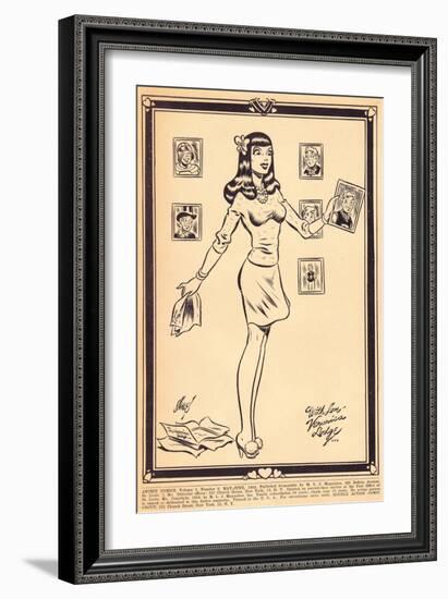 Archie Comics Retro: Archie Comic Panel With Love Veronica Lodge (Aged)-Harry Sahle-Framed Art Print