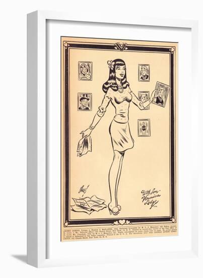 Archie Comics Retro: Archie Comic Panel With Love Veronica Lodge (Aged)-Harry Sahle-Framed Premium Giclee Print