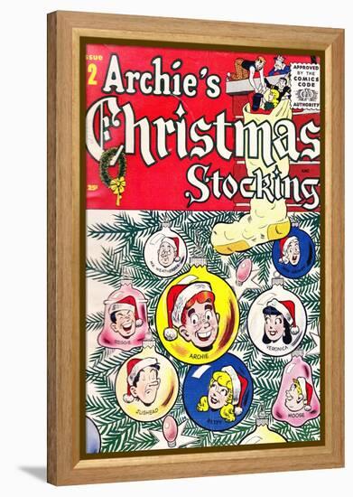 Archie Comics Retro: Archie's Christmas Stocking Cover No.2 (Aged)-null-Framed Stretched Canvas