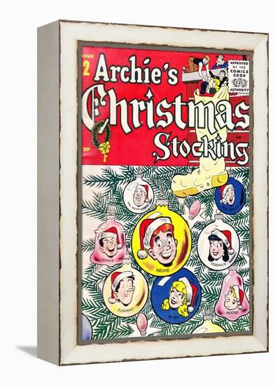Archie Comics Retro: Archie's Christmas Stocking Cover No.2 (Aged)-null-Framed Stretched Canvas