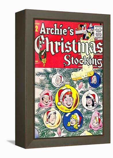 Archie Comics Retro: Archie's Christmas Stocking Cover No.2 (Aged)-null-Framed Stretched Canvas