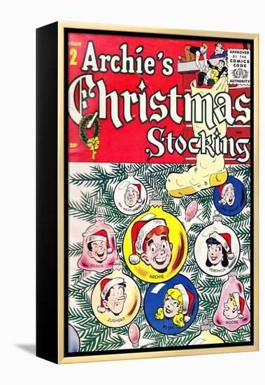 Archie Comics Retro: Archie's Christmas Stocking Cover No.2 (Aged)-null-Framed Stretched Canvas